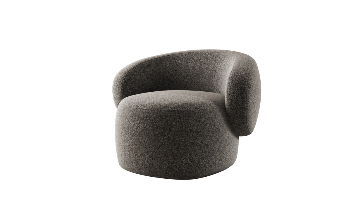 Designer-Sofa-Sessel Kai aus Strukturstoff - 360°-Dréifunktioun