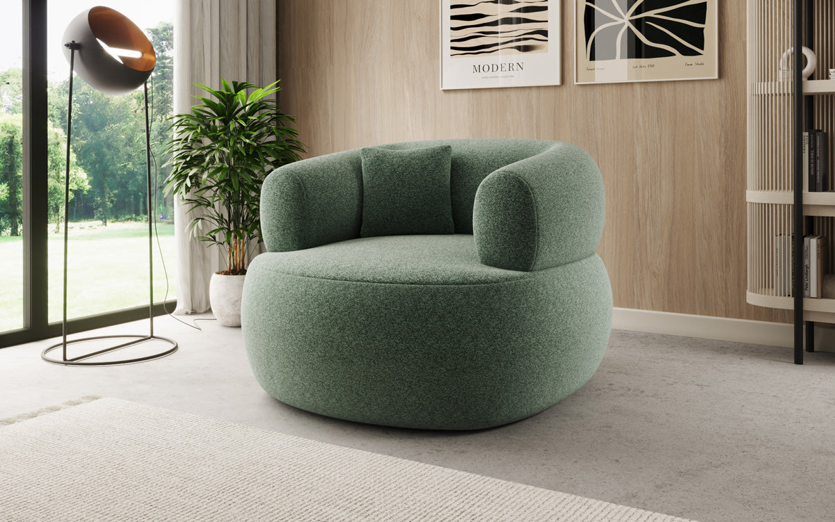 Designer-Sofa-Sessel Bao aus Strukturstoff - 360°-Dréifunktioun