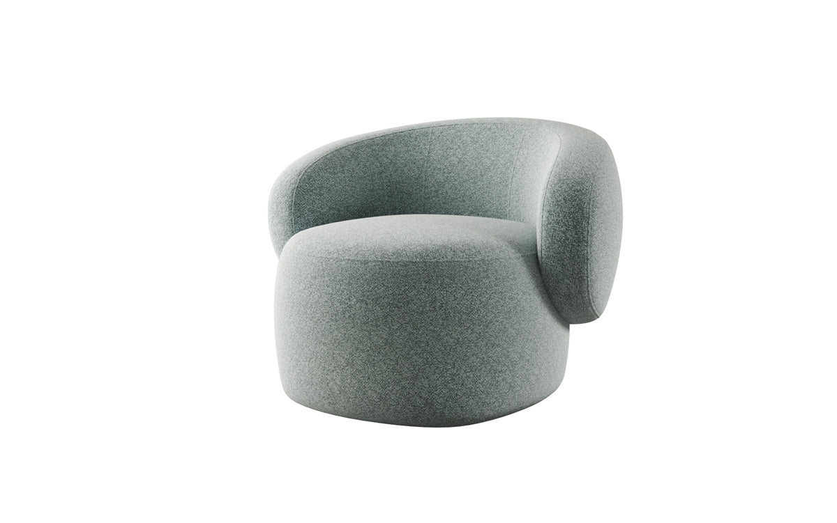 Designer-Sofa-Sessel Kai aus Strukturstoff - 360°-Dréifunktioun