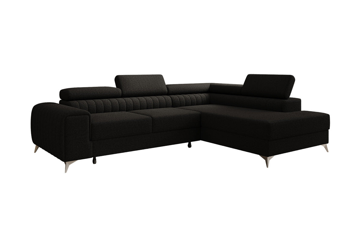 Designer-Ecksofa Aurea mat Schlof- a Klappfunktioun a Bouclé
