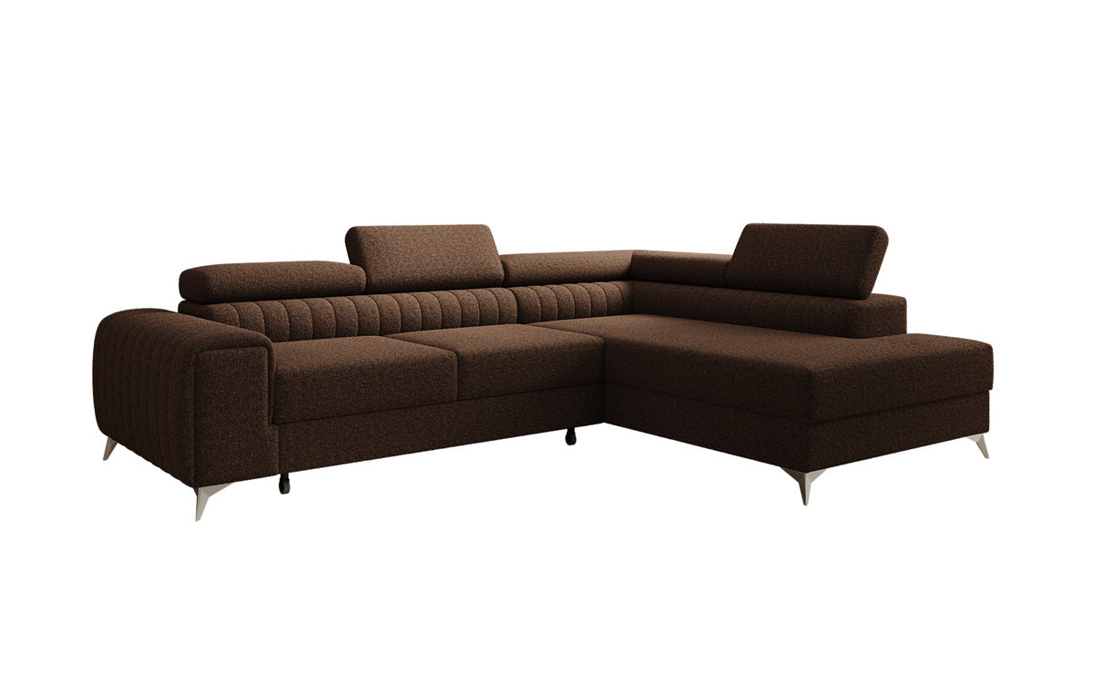 Designer-Ecksofa Aurea mat Schlof- a Klappfunktioun a Bouclé