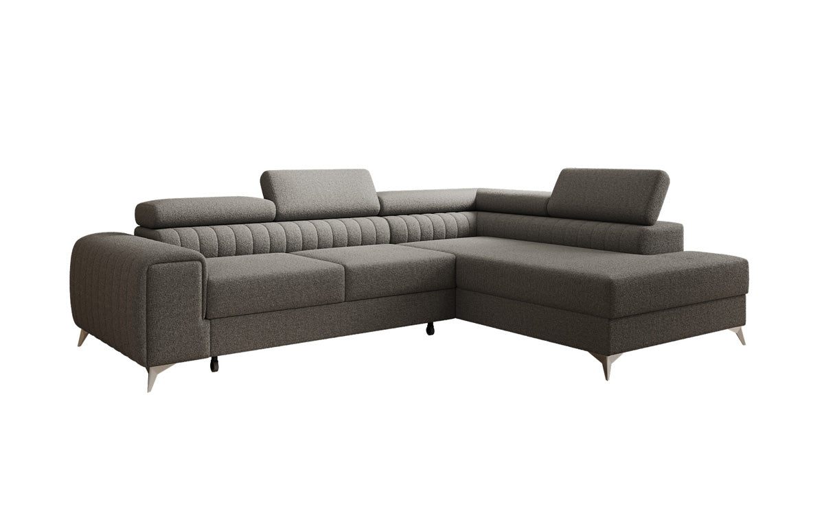 Designer-Ecksofa Aurea mat Schlof- a Klappfunktioun a Bouclé