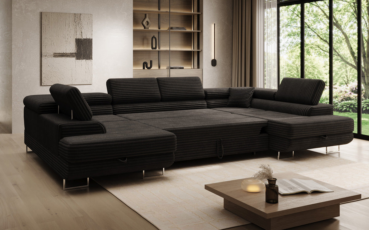 Designer-Sofa Vigo mat Schlof- a Klappfunktioun a Cord