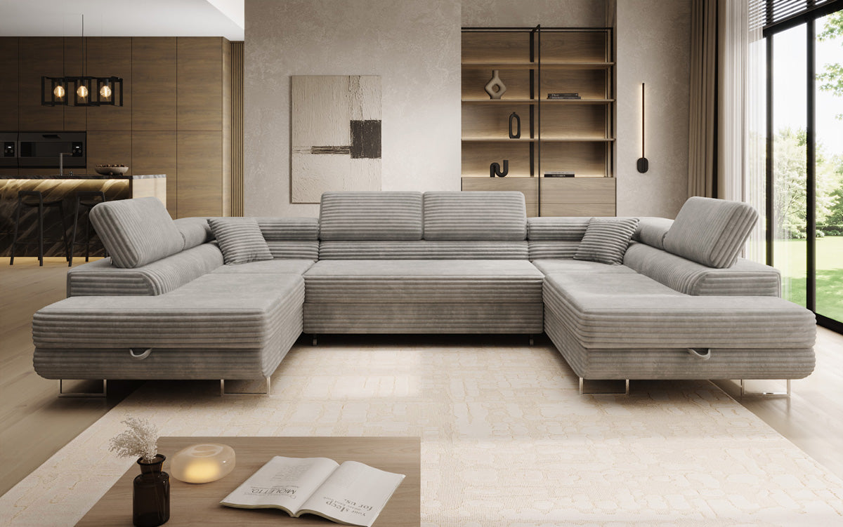 Designer-Sofa Vigo mat Schlof- a Klappfunktioun a Cord