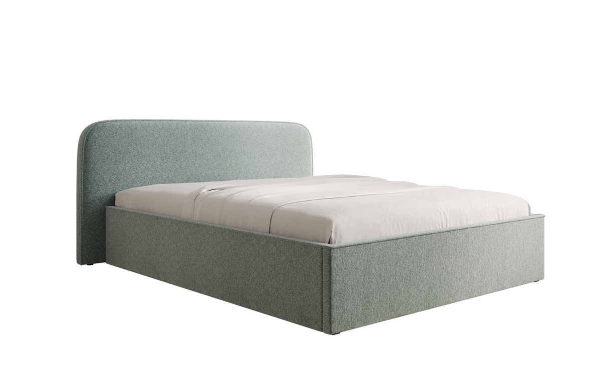 Designer Polsterbett Nola in Strukturstoff mit Stauraum