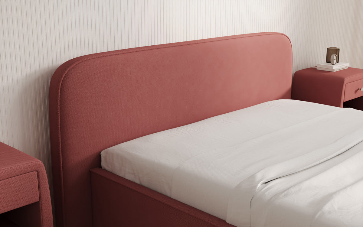 Designer Polsterbett Nola in Stoff mit Stauraum