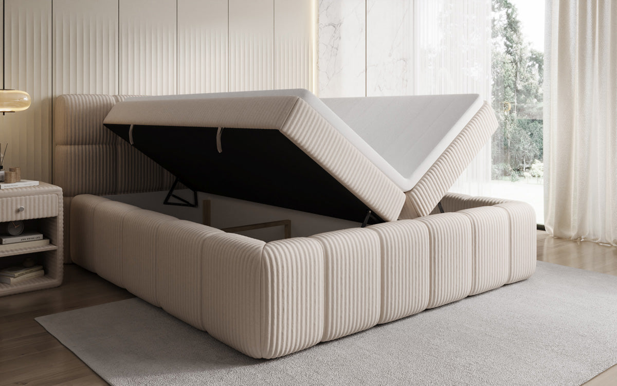 Boxspringbett Bombo a Cord mat Stauraum