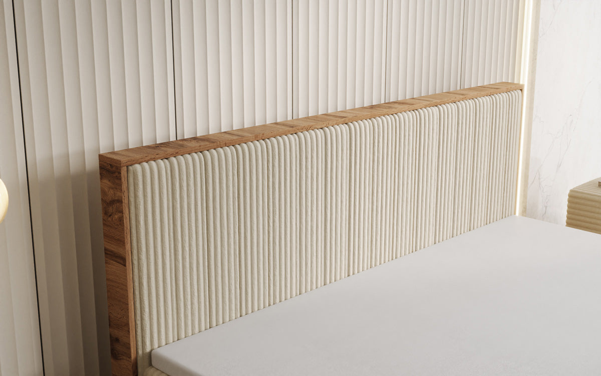 Boxspringbett Timber Line a Cord mat Stauraum
