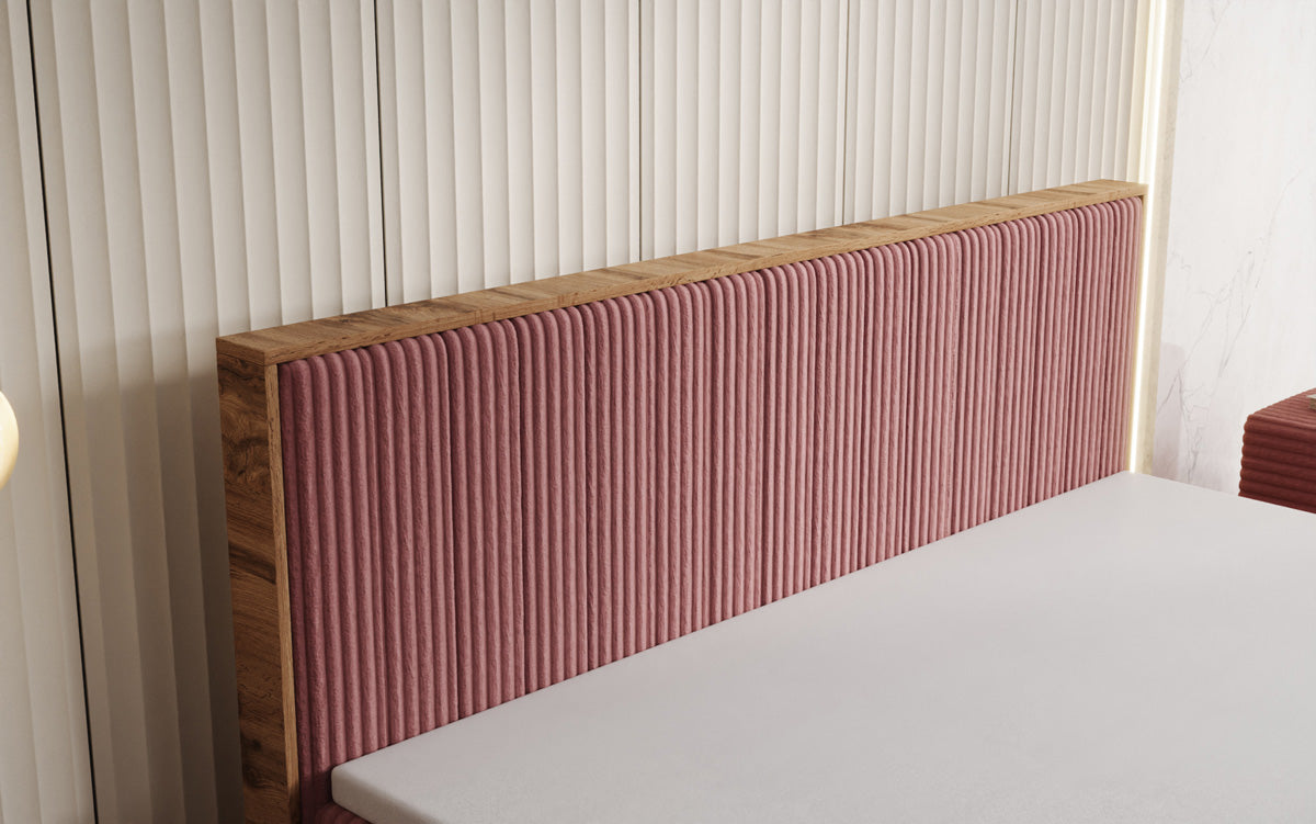 Boxspringbett Timber Line a Cord mat Stauraum