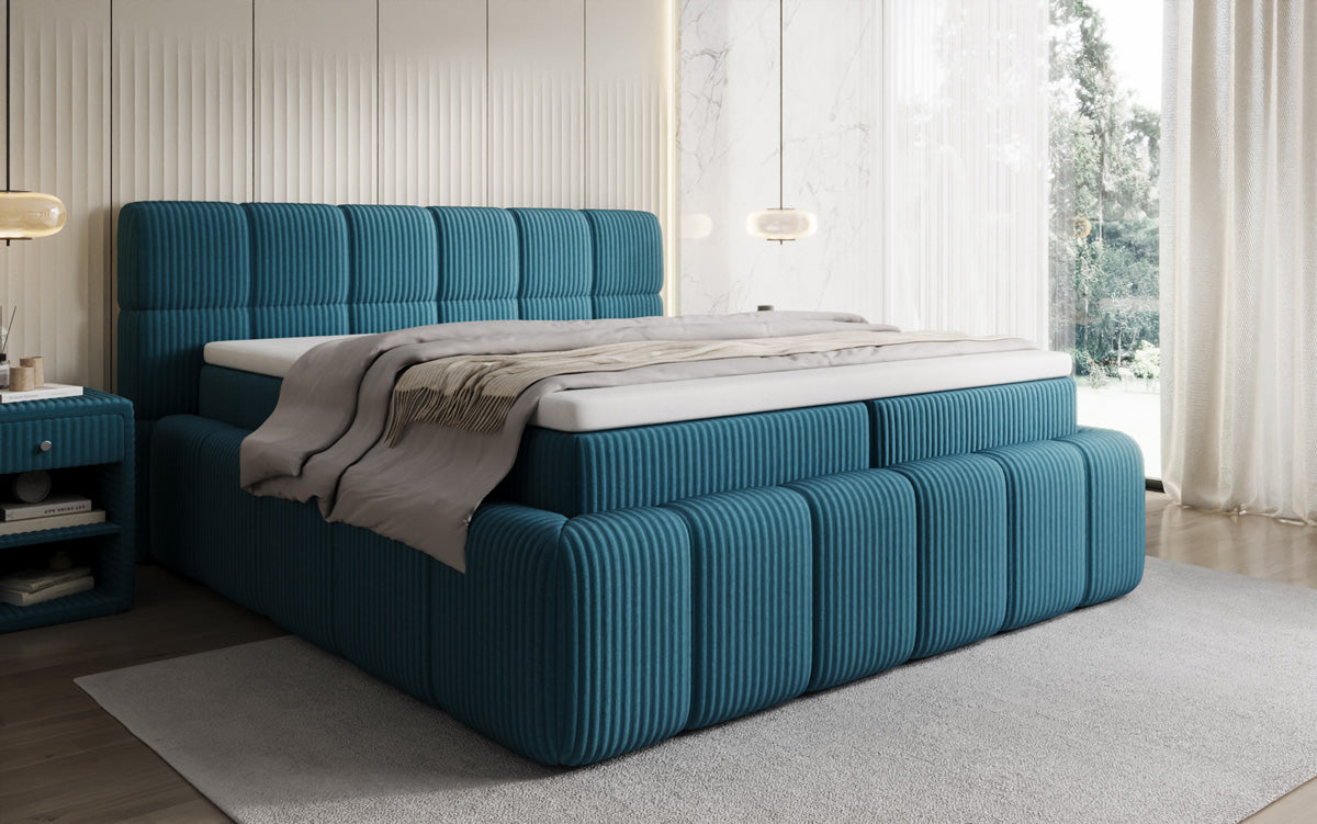 Boxspringbett Bombo a Cord mat Stauraum