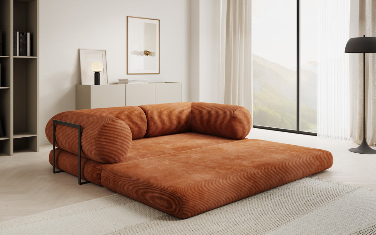 Designer-Sofa Lazy Tube 3-Sëtzer a Cord