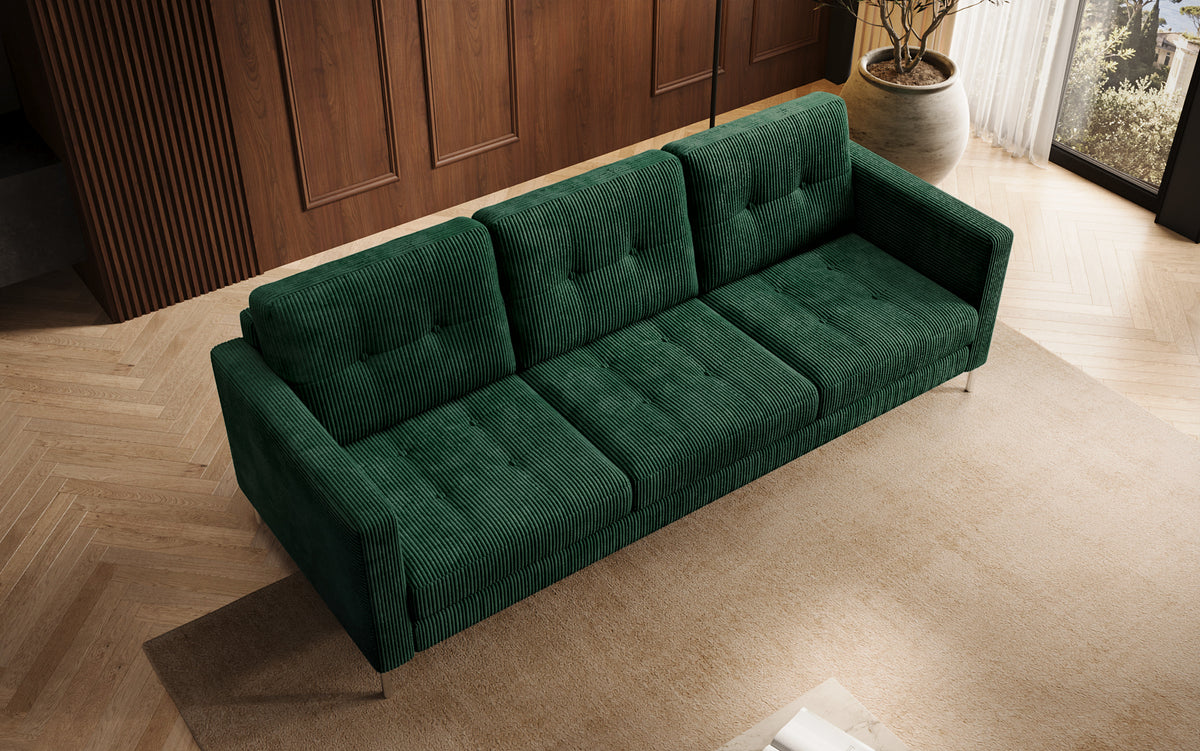 Designer 3 Sitzer Sofa Harvey mit Schlaf- und Klappfunktion in Cord