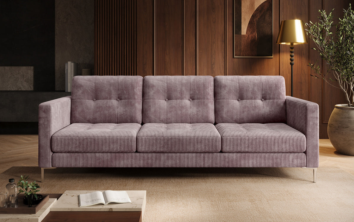 Designer 3 Sitzer Sofa Harvey mit Schlaf- und Klappfunktion in Cord