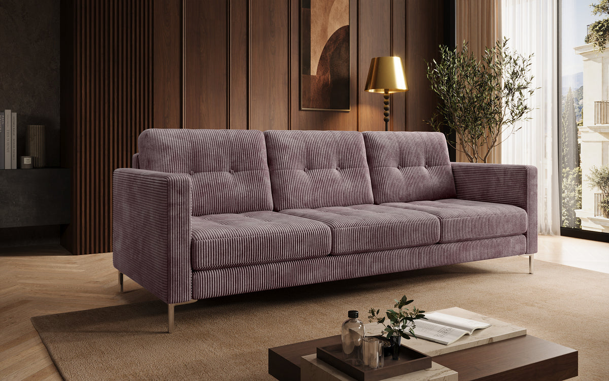 Designer 3 Sitzer Sofa Harvey mit Schlaf- und Klappfunktion in Cord