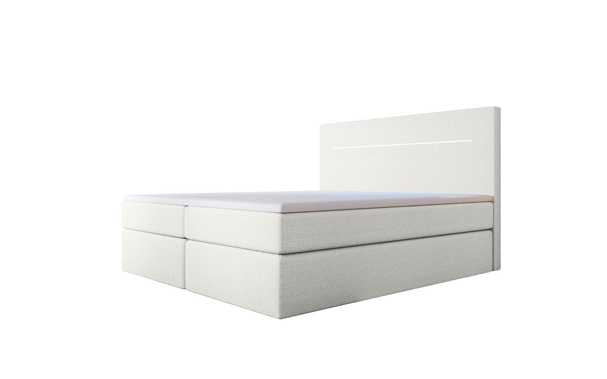 Boxspringbett Sejour Bouclé mat LED a Späicherplaz