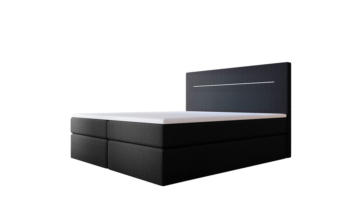 Boxspringbett Sejour Bouclé mat LED a Späicherplaz