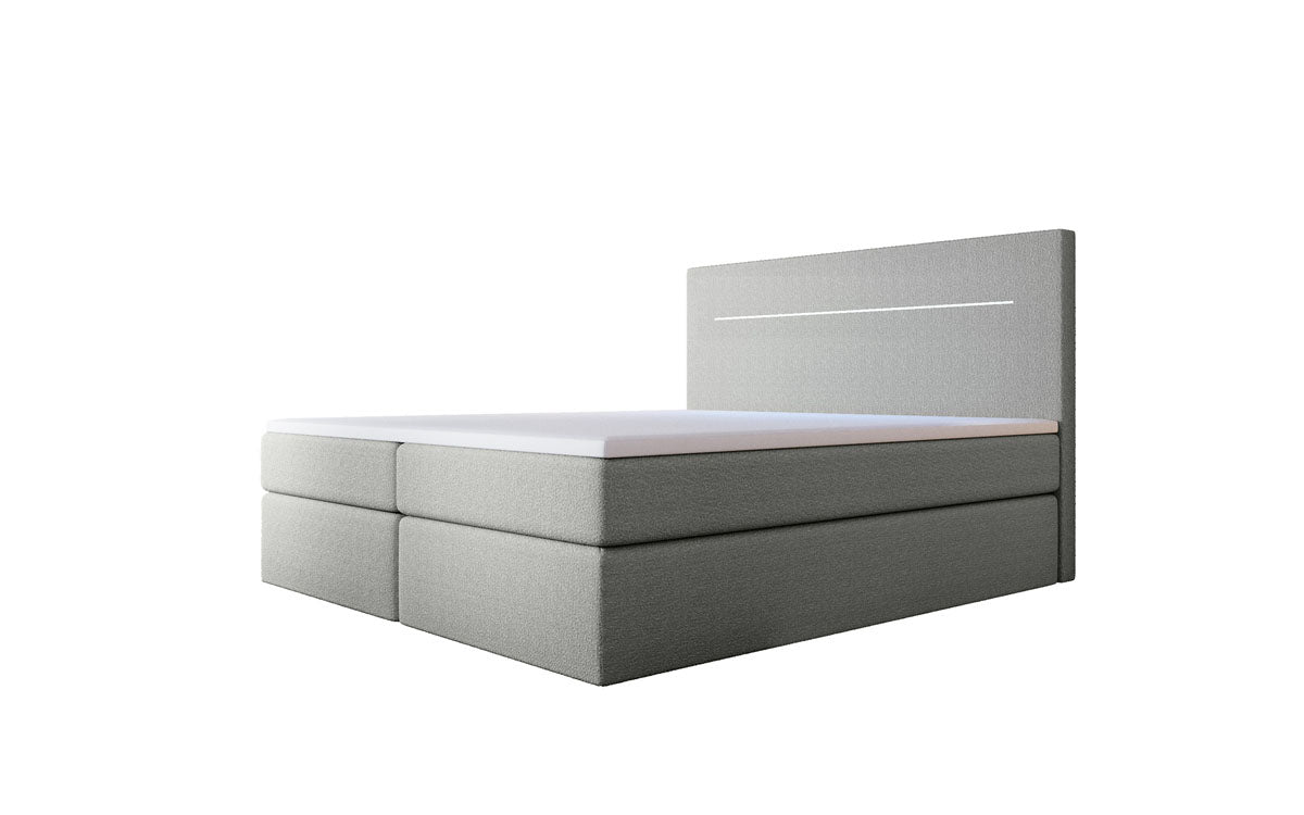 Boxspringbett Sejour Bouclé mat LED a Späicherplaz