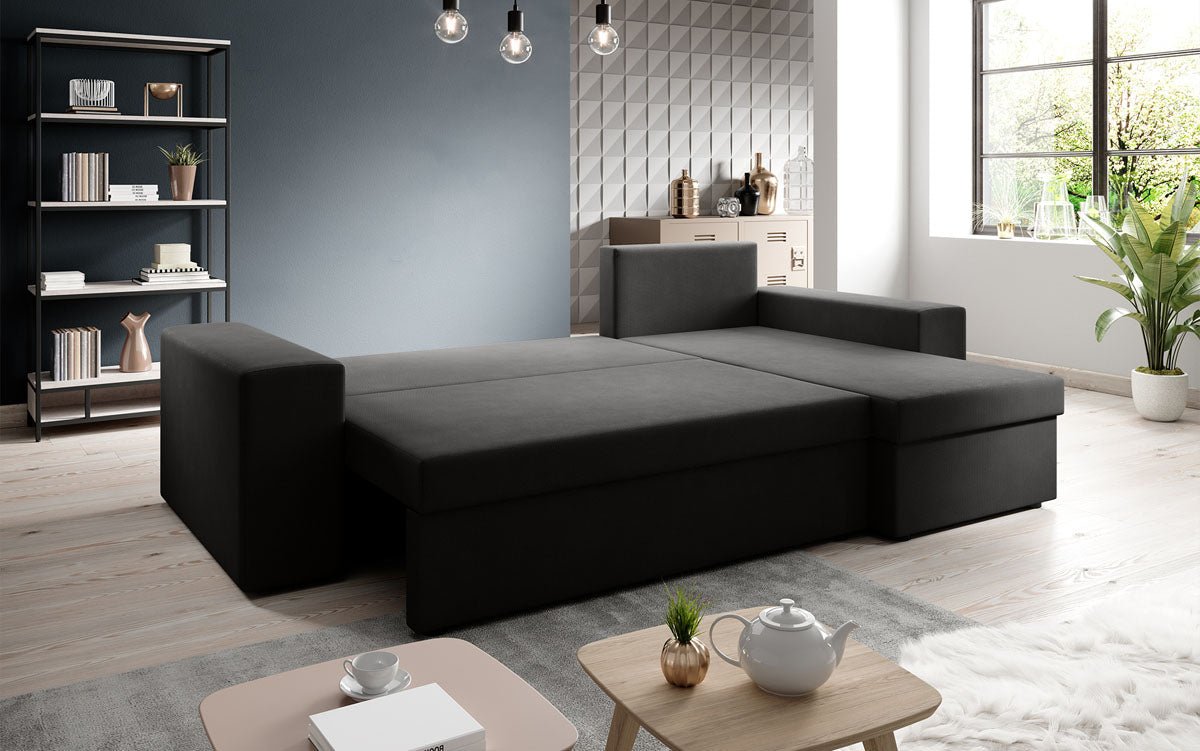 Designer Sofa Denver Stoff mat Schloof- a Klappfunktioun