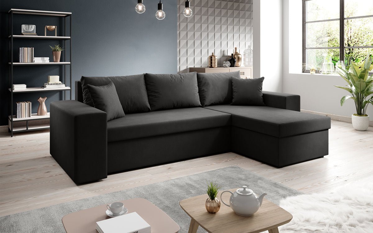 Designer Sofa Denver Stoff mat Schloof- a Klappfunktioun