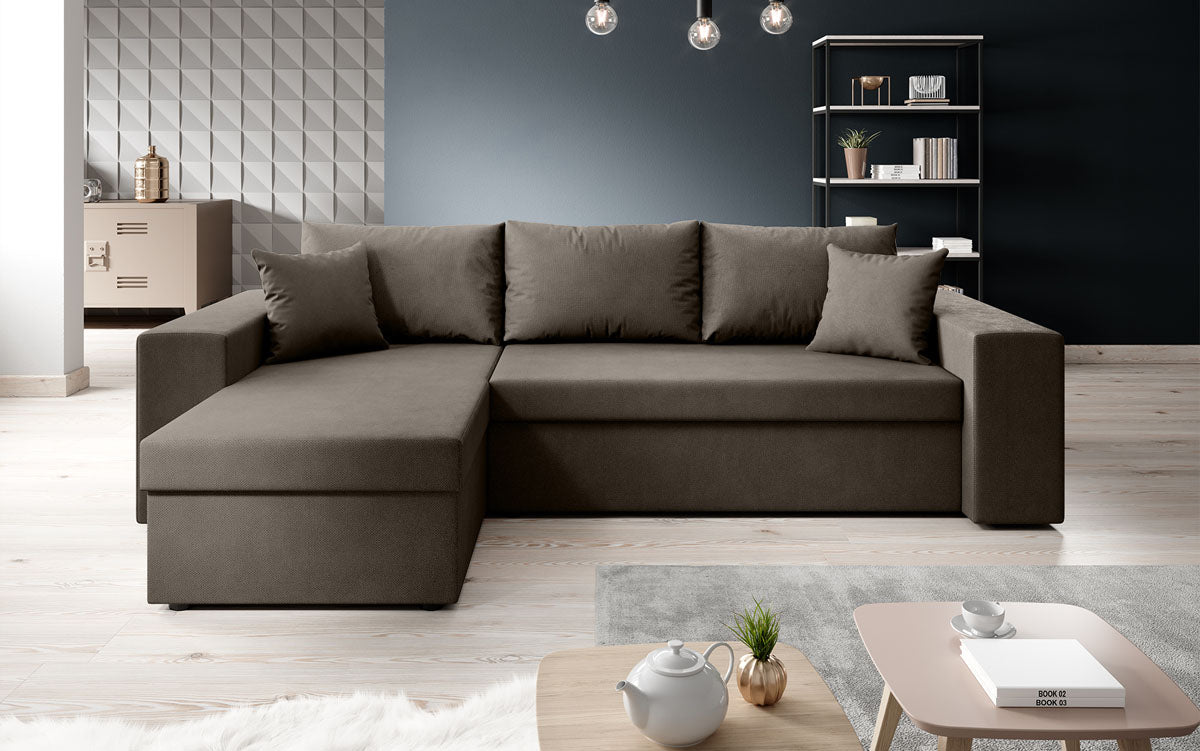 Designer Sofa Denver Stoff mat Schloof- a Klappfunktioun