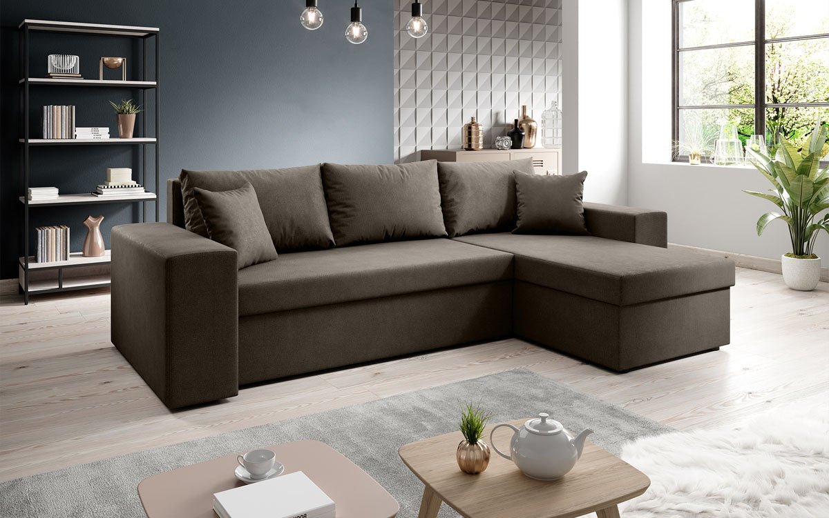 Designer Sofa Denver Stoff mat Schloof- a Klappfunktioun