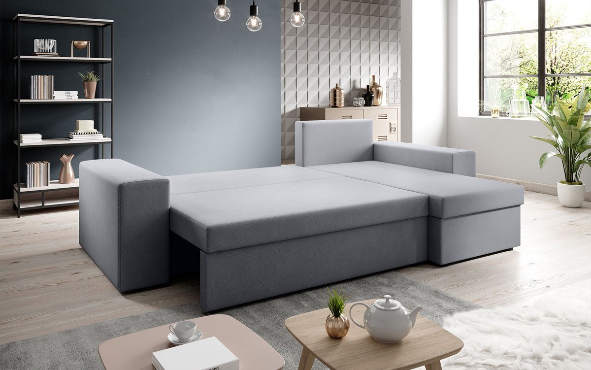 Designer Sofa Denver Stoff mat Schloof- a Klappfunktioun