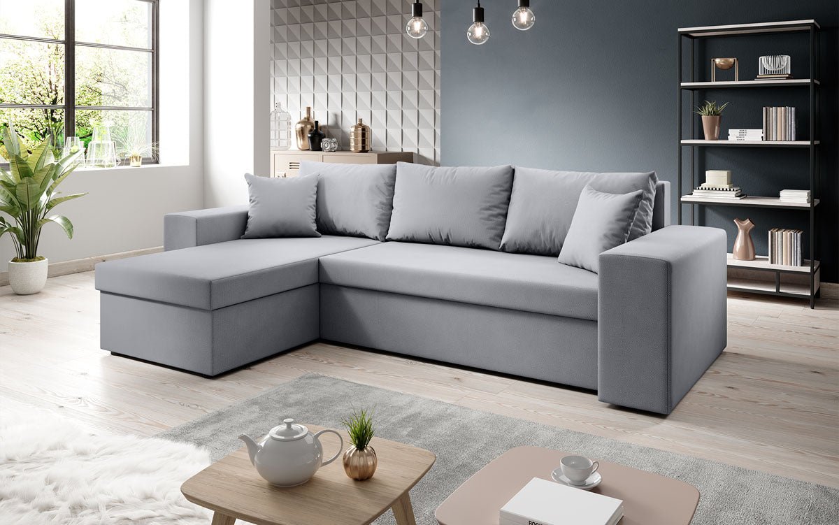 Designer Sofa Denver Stoff mat Schloof- a Klappfunktioun