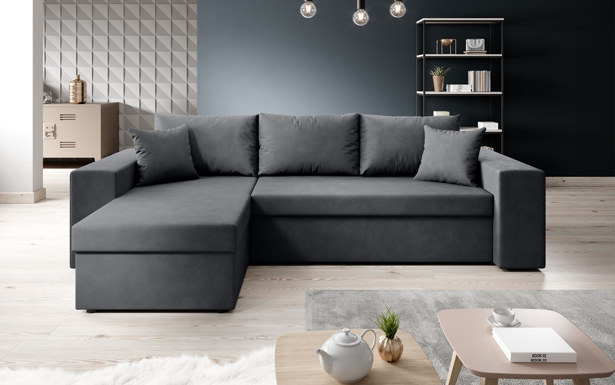 Designer Sofa Denver Stoff mat Schloof- a Klappfunktioun