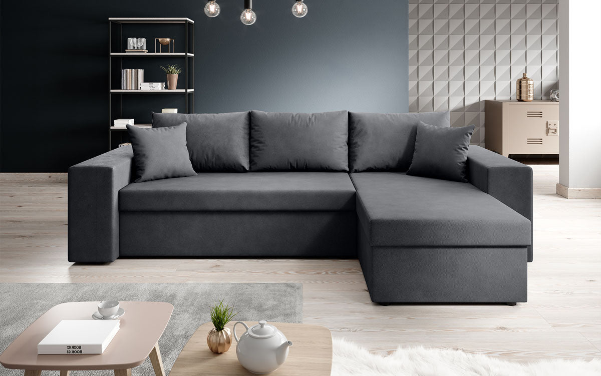 Designer Sofa Denver Stoff mat Schloof- a Klappfunktioun