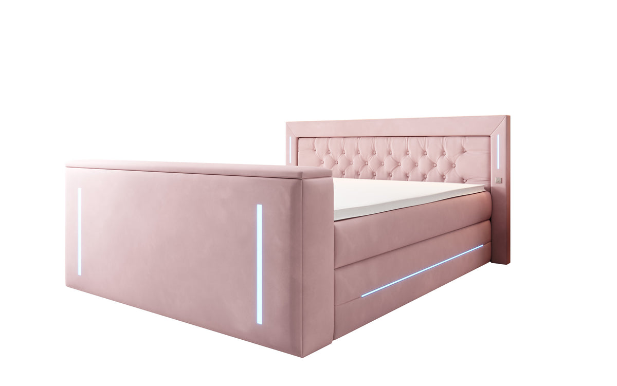 Boxspringbett Divalo mat TV Lift an Stauraum