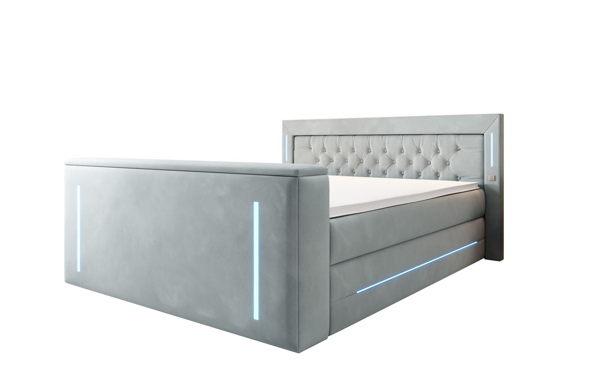 Boxspringbett Divalo mat TV Lift an Stauraum