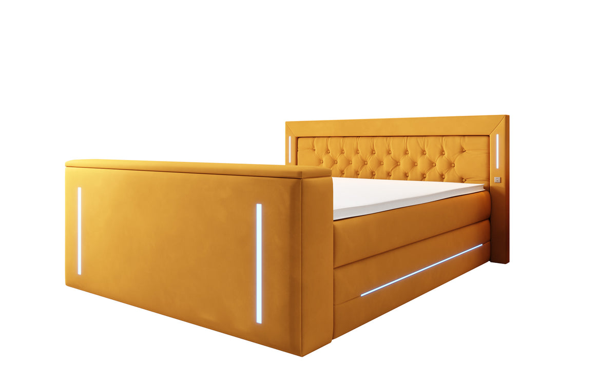 Boxspringbett Divalo mat TV Lift an Stauraum