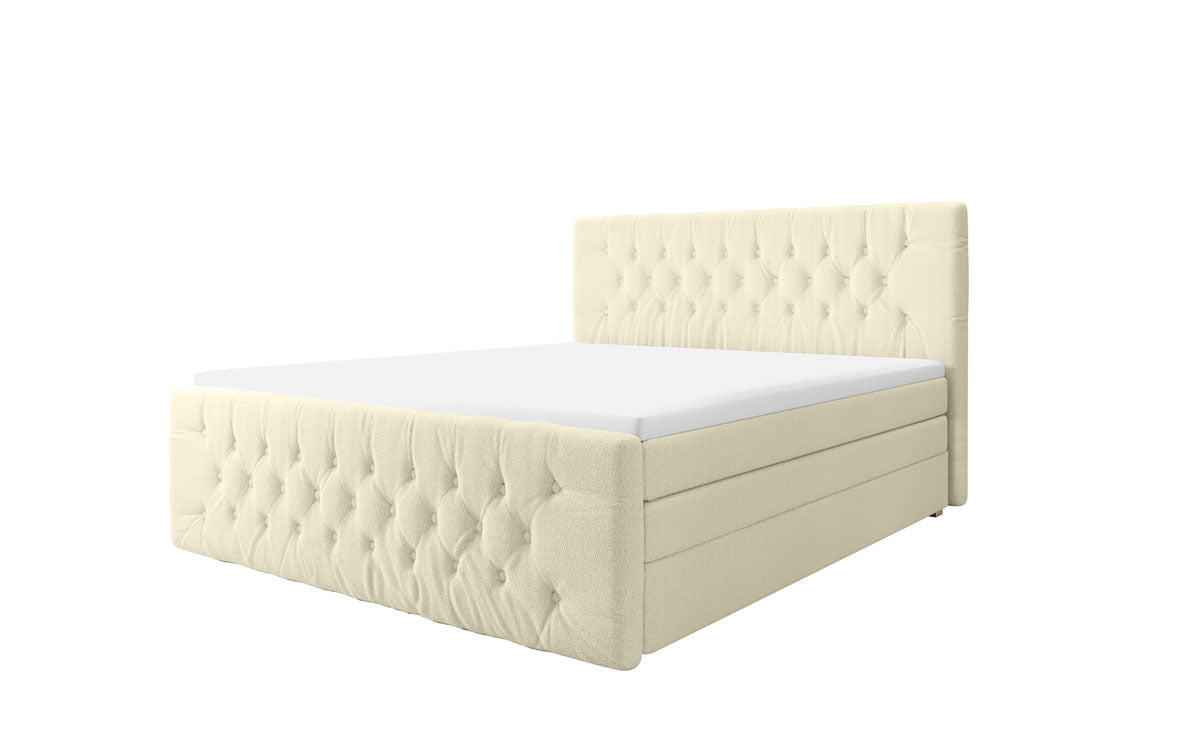 Boxspringbett Velutto Bouclé mat Stauraum