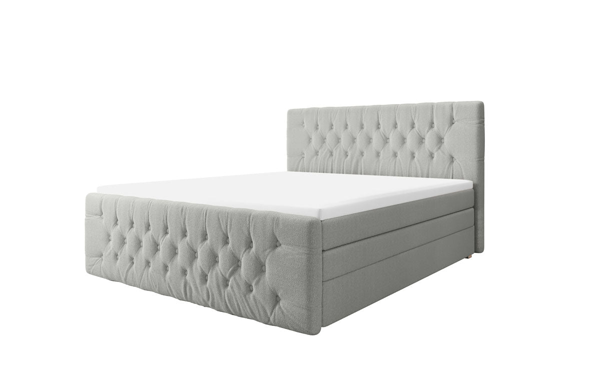Boxspringbett Velutto Bouclé mat Stauraum