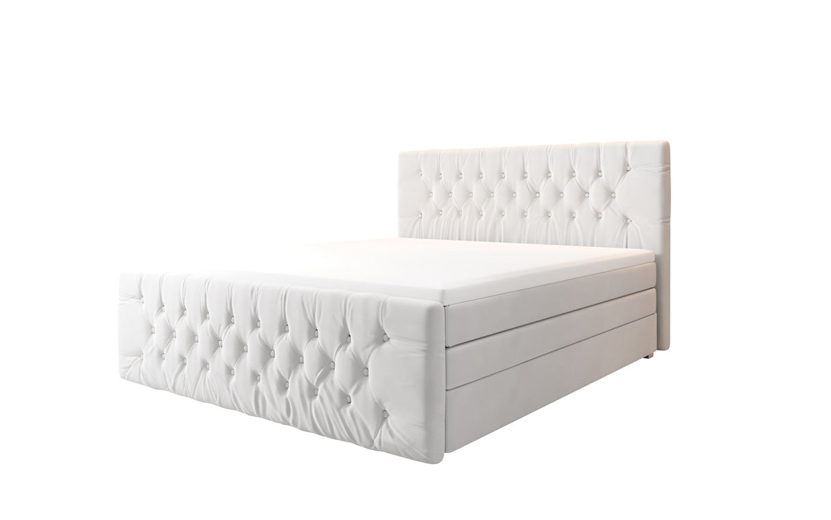 Boxspringbett Velutto mat Stauraum - Chesterfield-Optik