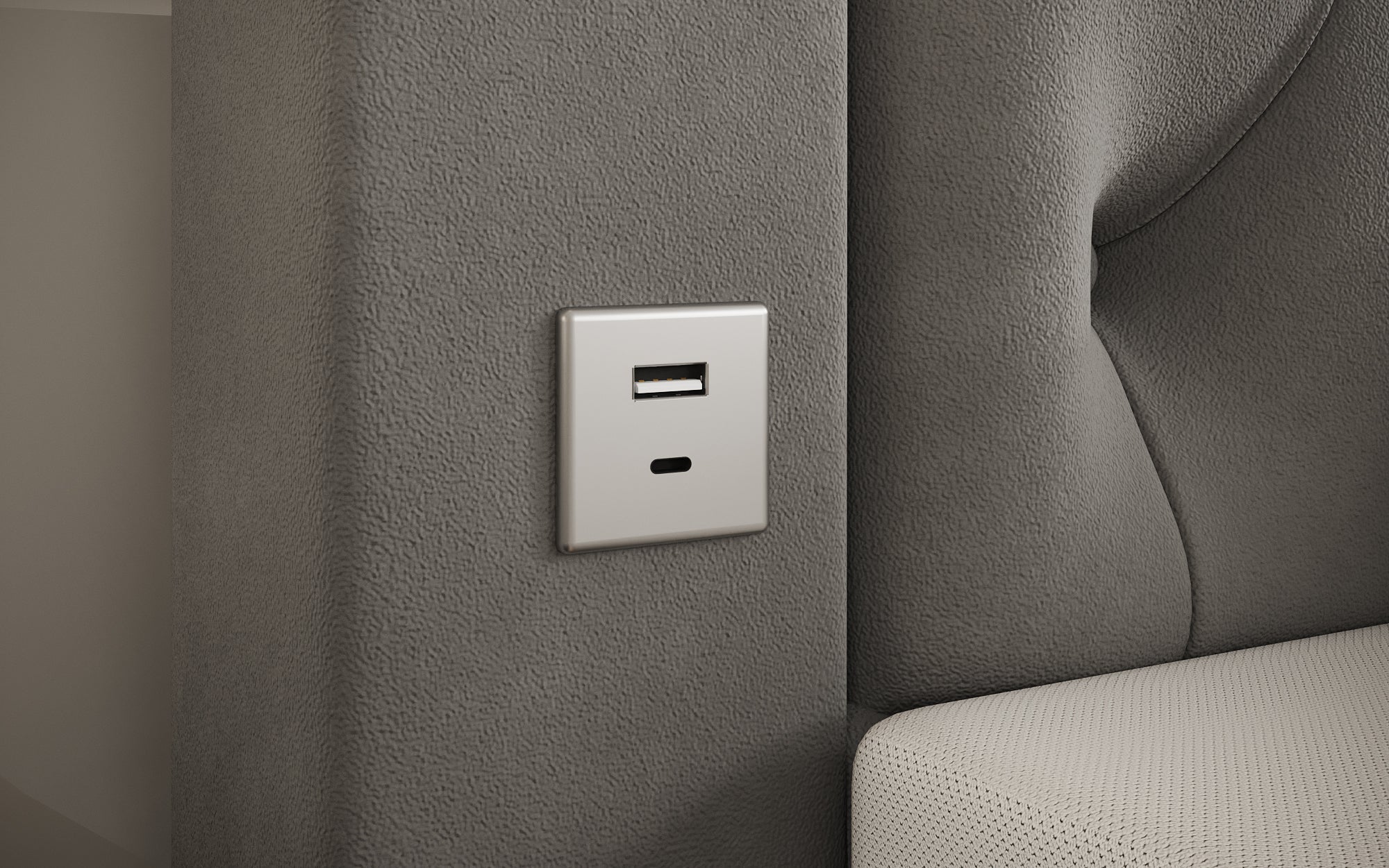 Boxspringbett Relax mat LED, Späicherplatz an USB/C a Konschtlieder
