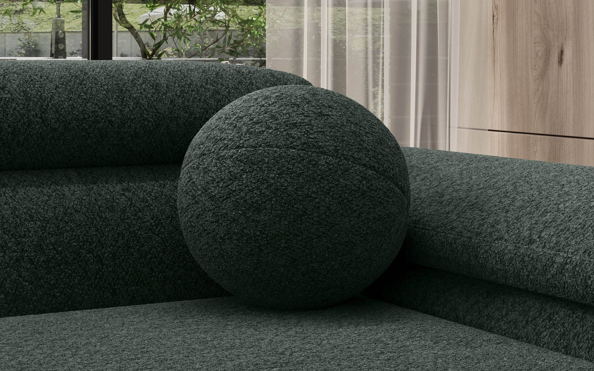 Ronn Dekokëssen Sphere ⌀35 cm aus Bouclé
