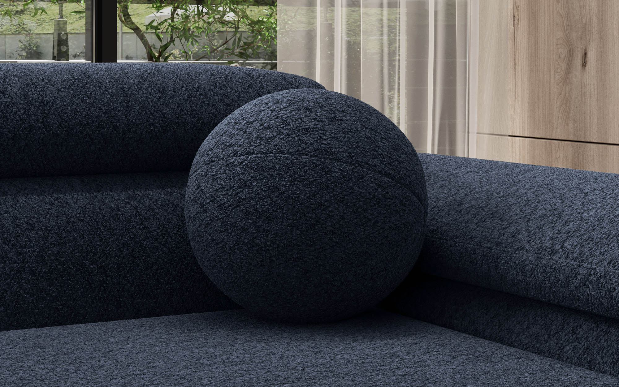 Ronn Dekokëssen Sphere ⌀35 cm aus Bouclé