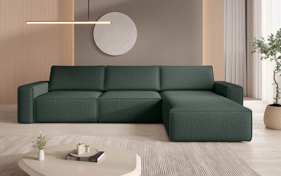 Modulärt Ecksofa Yuma L aus Bouclé