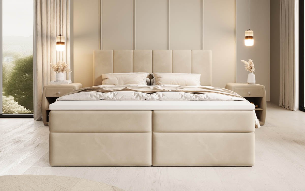 Boxspringbett Aurelia Samt mat Späicherplatz