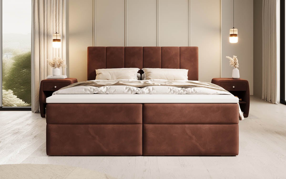 Boxspringbett Aurelia Samt mat Späicherplatz