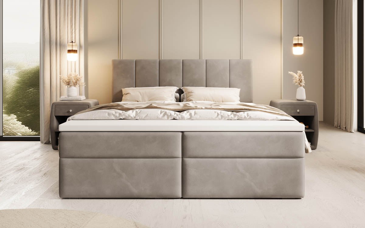 Boxspringbett Aurelia Samt mat Späicherplatz