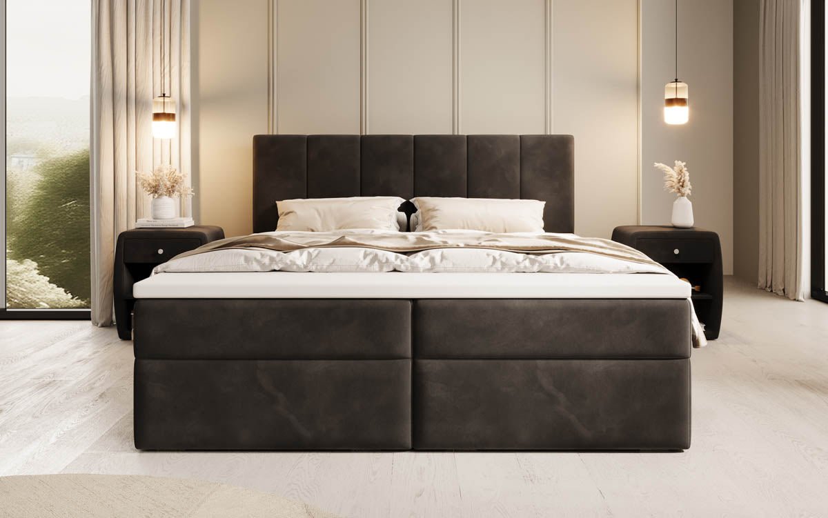 Boxspringbett Aurelia Samt mat Späicherplatz