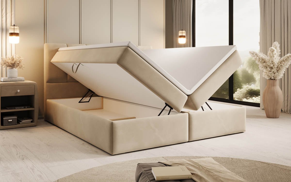 Boxspringbett Aurelia Samt mat Späicherplatz