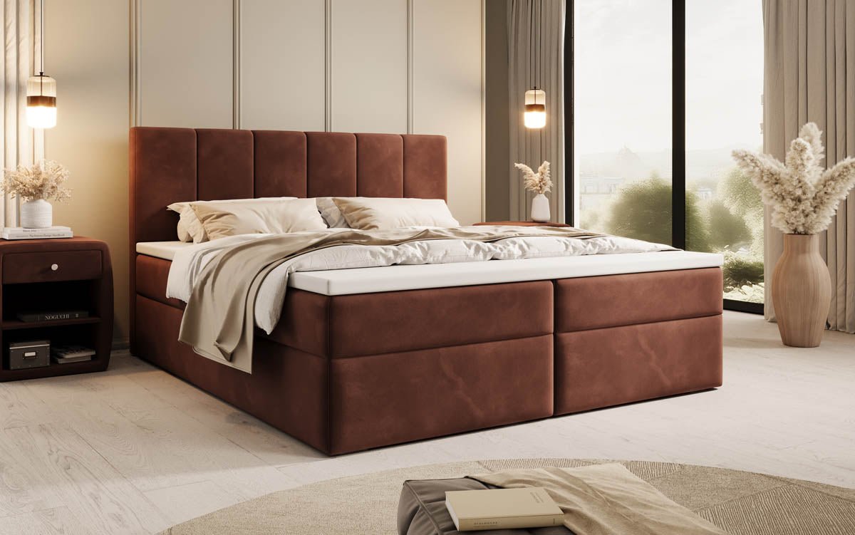 Boxspringbett Aurelia Samt mat Späicherplatz