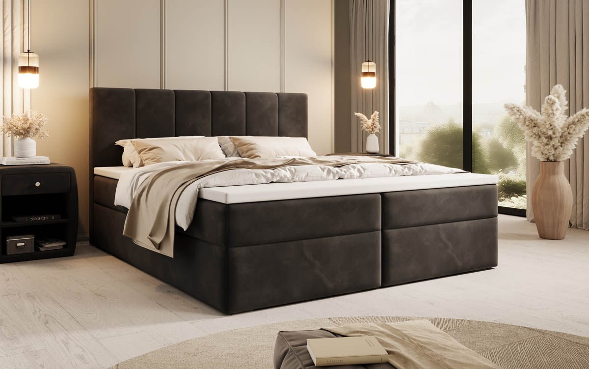 Boxspringbett Aurelia Samt mat Späicherplatz