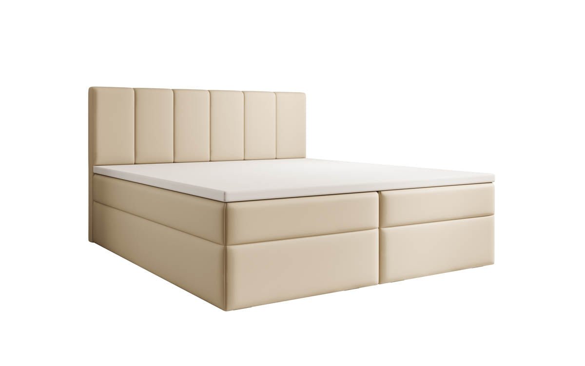 Boxspringbett Aurelia aus Kunstleder mat Stauraum