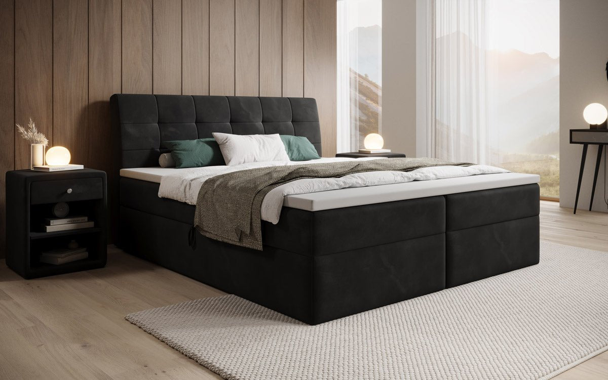 Boxspringbett Amalia Samt mat Stauraum