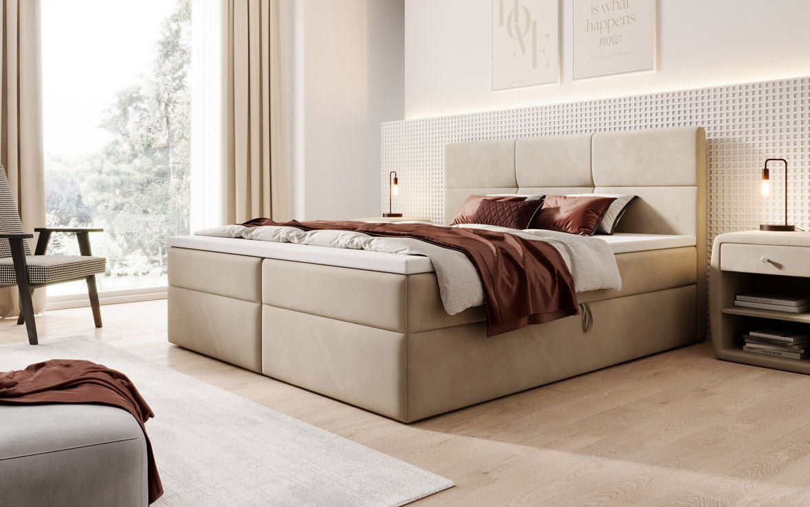 Boxspringbett Eleonora Samt mit Stauraum