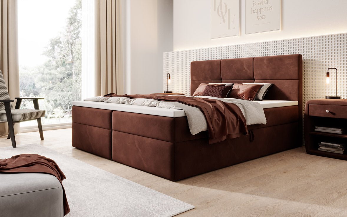 Boxspringbett Eleonora Samt mit Stauraum